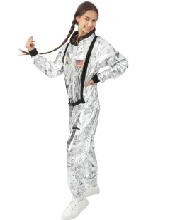 Astronautenkostuum zilver dames