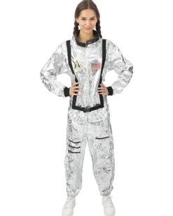 Astronautenkostuum zilver dames