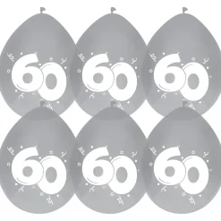 Ballonnen 60 jaar diamant 6st