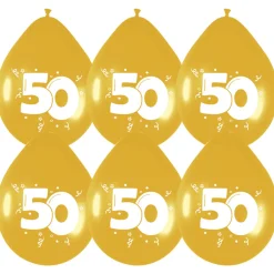 Ballonnen 50 jaar goud 6st