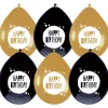 Ballonnen Festive Gold Happy Birthday 6st