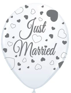 Ballonnen Just Married Trouwen