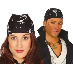 Bandana doek piraten doodskoppen zwart