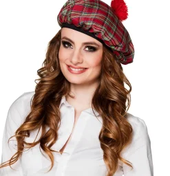 Baret Mrs Tartan rood