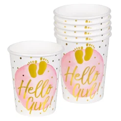 Bekers hello boy - girl 6 stuks