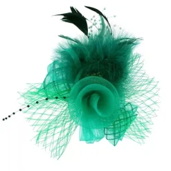 Broche met tule en veertjes