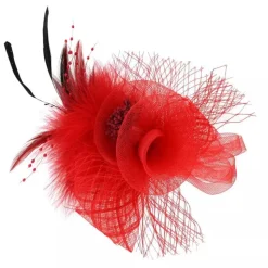 Broche met tule en veertjes