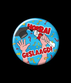 Button Geslaagd cartoon