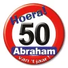 Button klein - abraham verkeersbord
