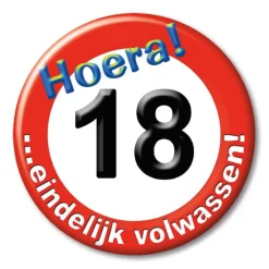 Button klein - leeftijden verkeersbord