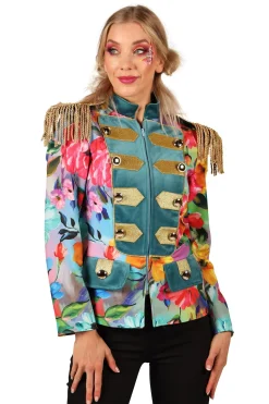 Carnavalsjas Color Queen Flowers dames
