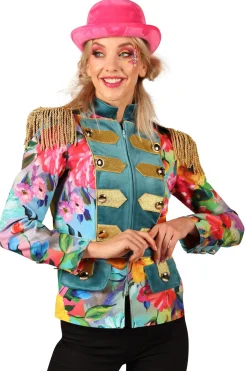 Carnavalsjas Color Queen Flowers dames