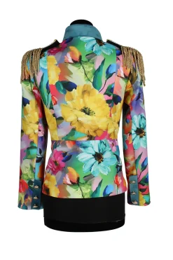 Carnavalsjas Color Queen Flowers dames
