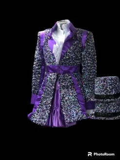 Carnavalsjas Sequin White Purple dames