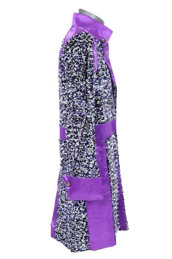 Carnavalsjas Sequin White Purple heren