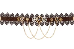 Choker Steampunk met tandwielen