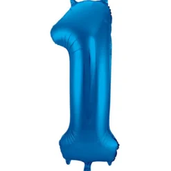 Cijfer ballon blauw 86cm