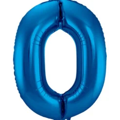 Cijfer ballon blauw 86cm