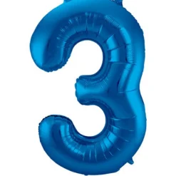 Cijfer ballon blauw 86cm