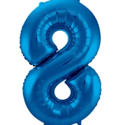 Cijfer ballon blauw 86cm