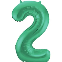 Cijfer ballon mat groen 86cm