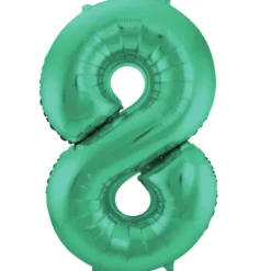 Cijfer ballon mat groen 86cm