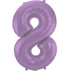 Cijfer ballon mat paars 86cm