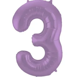 Cijfer ballon mat paars 86cm