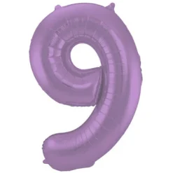 Cijfer ballon mat paars 86cm