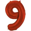 Cijfer ballon mat rood 86cm