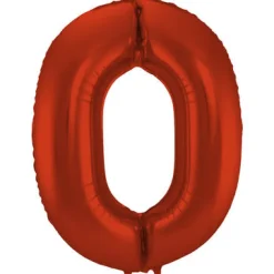 Cijfer ballon mat rood 86cm