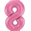 Cijfer ballon mat roze 86 cm