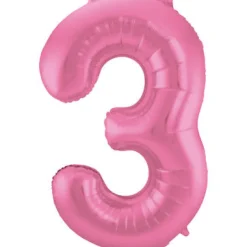 Cijfer ballon mat roze 86 cm