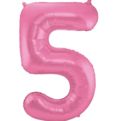 Cijfer ballon mat roze 86 cm