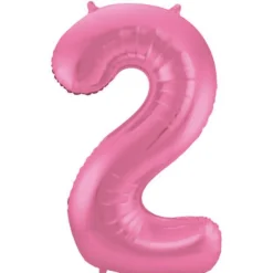 Cijfer ballon mat roze 86 cm