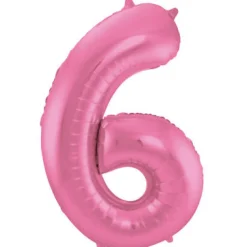 Cijfer ballon mat roze 86 cm