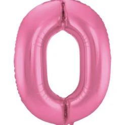 Cijfer ballon mat roze 86 cm