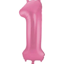 Cijfer ballon mat roze 86 cm