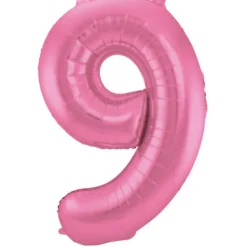 Cijfer ballon mat roze 86 cm