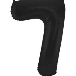 Cijfer ballon mat zwart 86cm