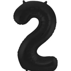 Cijfer ballon mat zwart 86cm