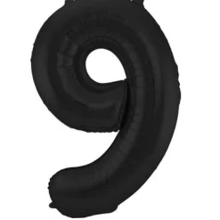 Cijfer ballon mat zwart 86cm