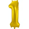 Cijfer ballon metallic goud 86 cm