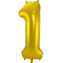 Cijfer ballon metallic goud 86 cm