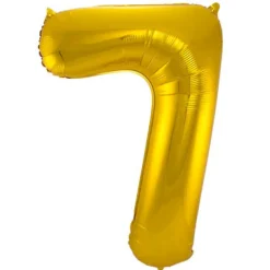 Cijfer ballon metallic goud 86 cm