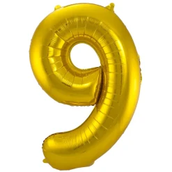 Cijfer ballon metallic goud 86 cm