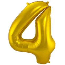 Cijfer ballon metallic goud 86 cm