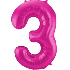 Cijfer ballon metallic magenta 86cm