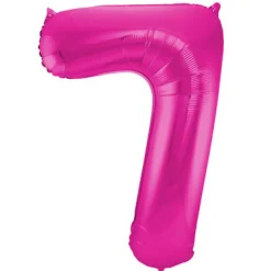 Cijfer ballon metallic magenta 86cm