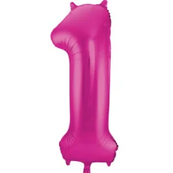 Cijfer ballon metallic magenta 86cm